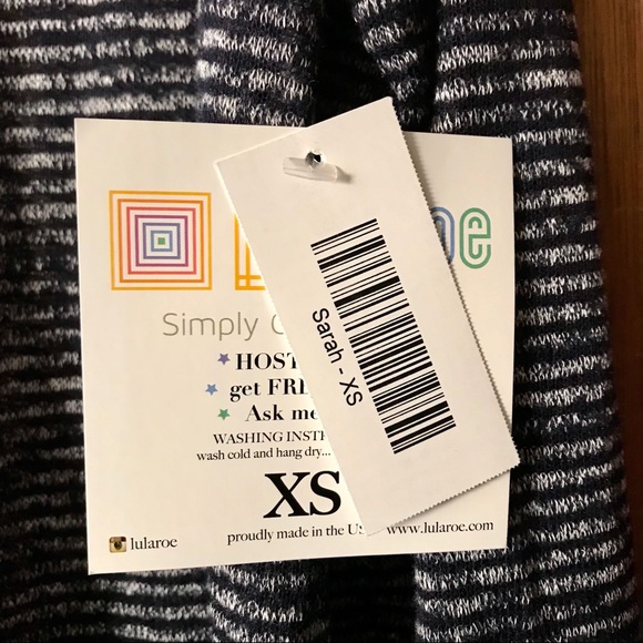 Lularoe Sarah NWT XS striped sheer fabric - Picture 3 of 5